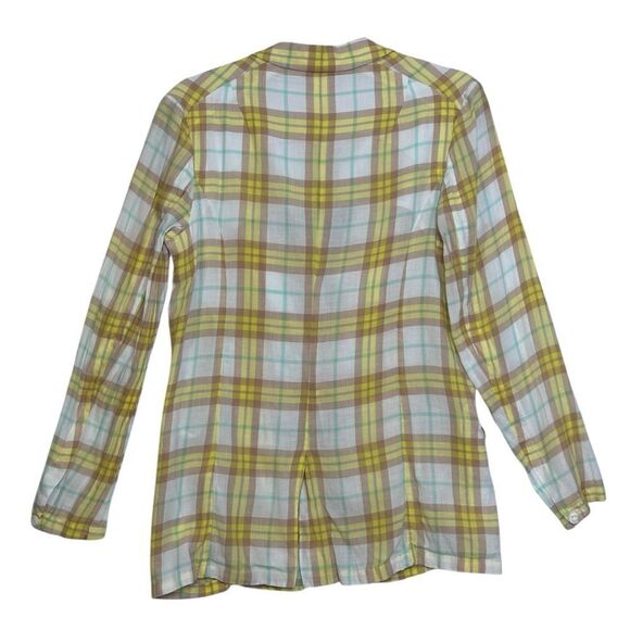 Rag and Bone Margot  Yellow White Plaid Lightweight Blazer | Size 4 - Picture 7 of 9